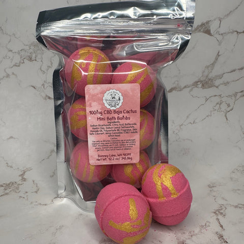100mg CBD Baja Cactus Mini Bath Bombs