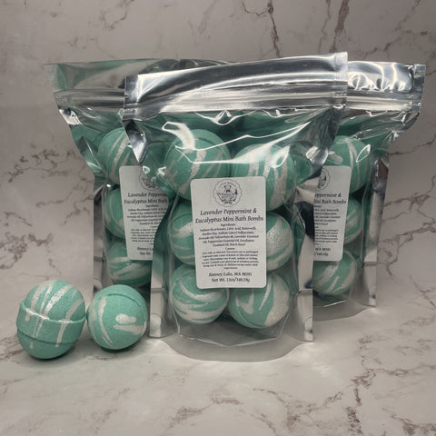 Mini Lavender, Eucalyptus, Peppermint Bath Bombs